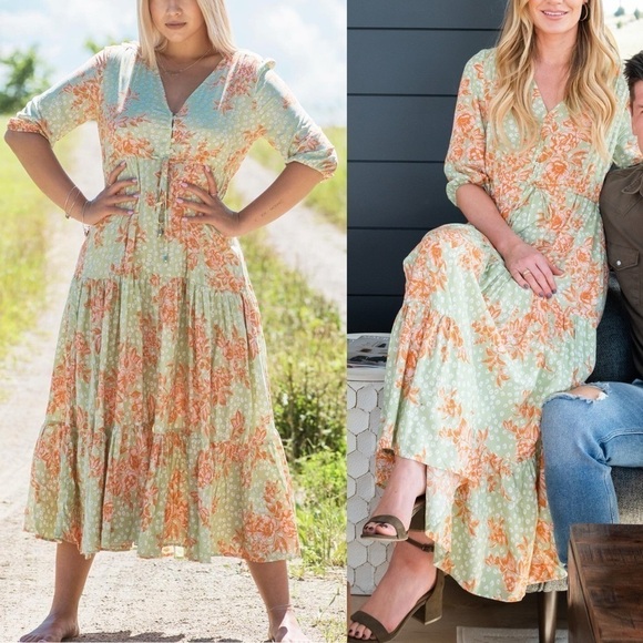 Anthropologie Maxi Dress Floral Abel the Label - Picture 1 of 16